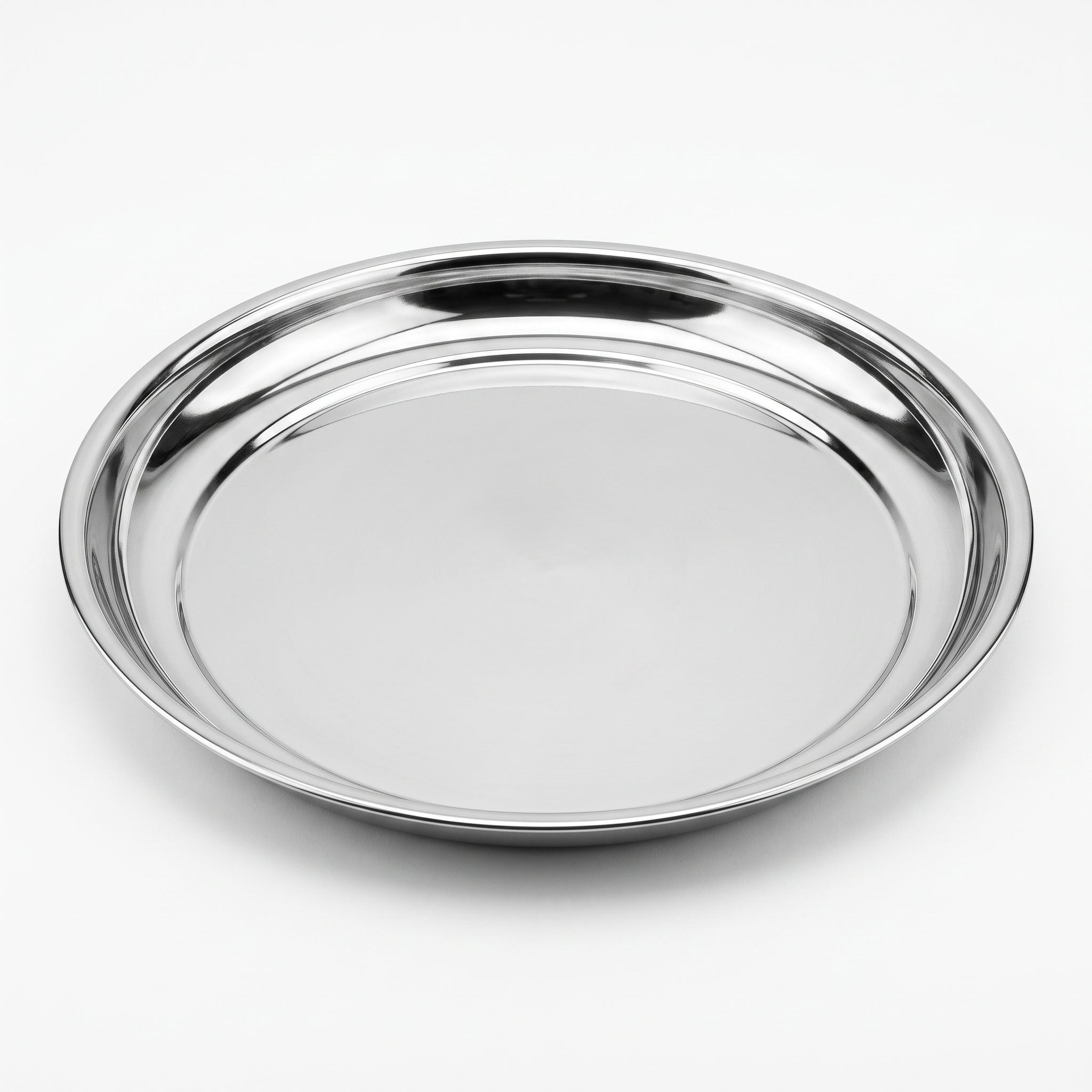 Round stainless steel tray, size 40