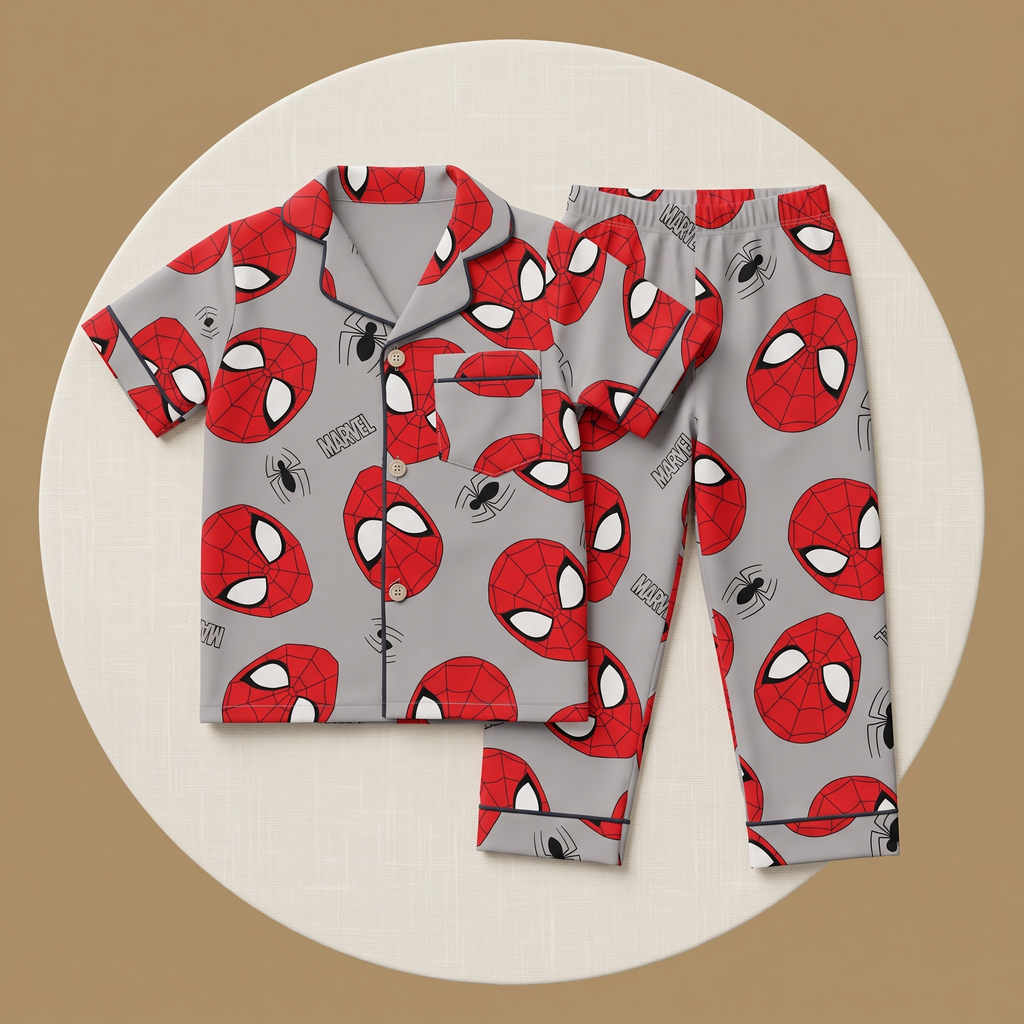 Marvel Mask Grey Kids H/S Pajamas