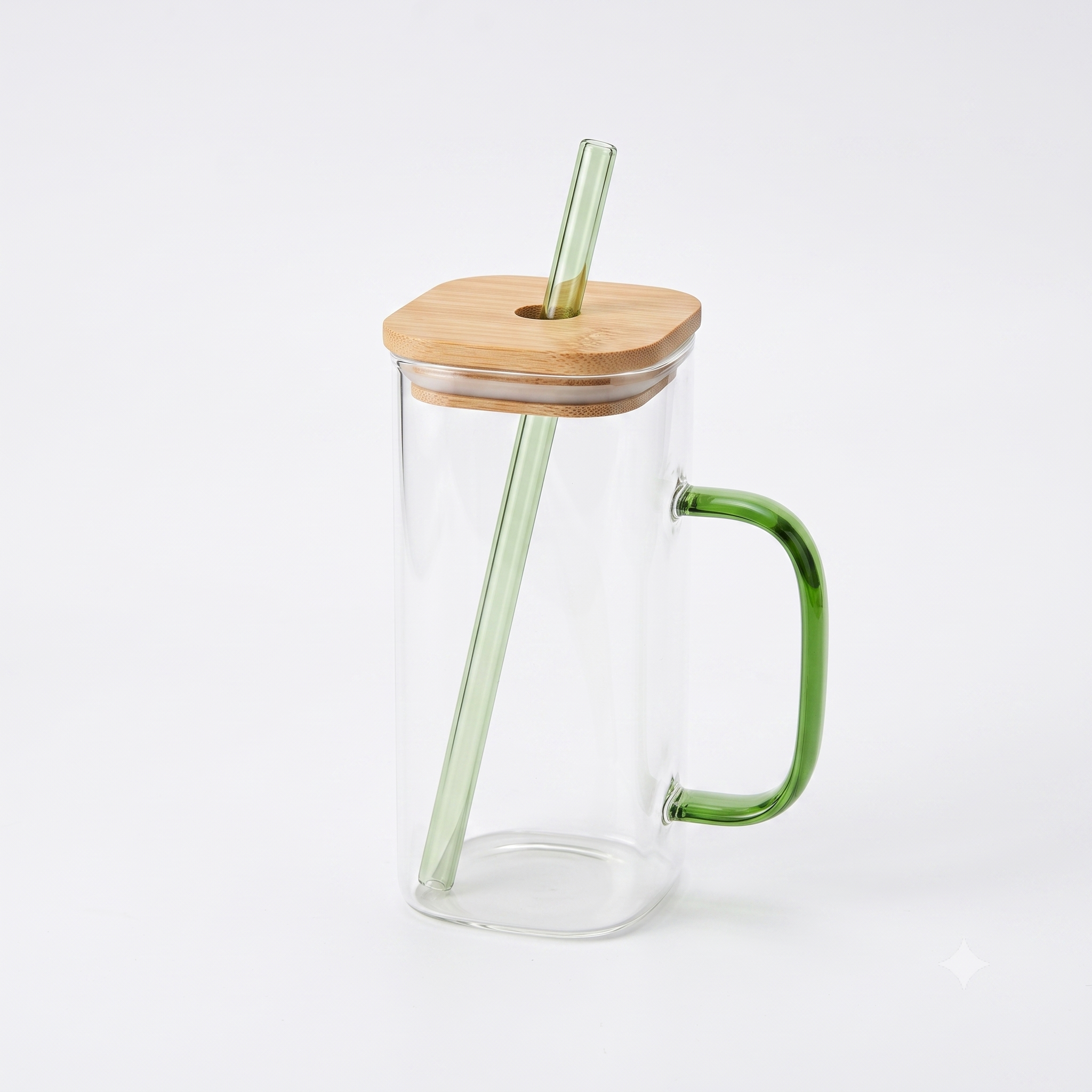 Wooden lid glass cup