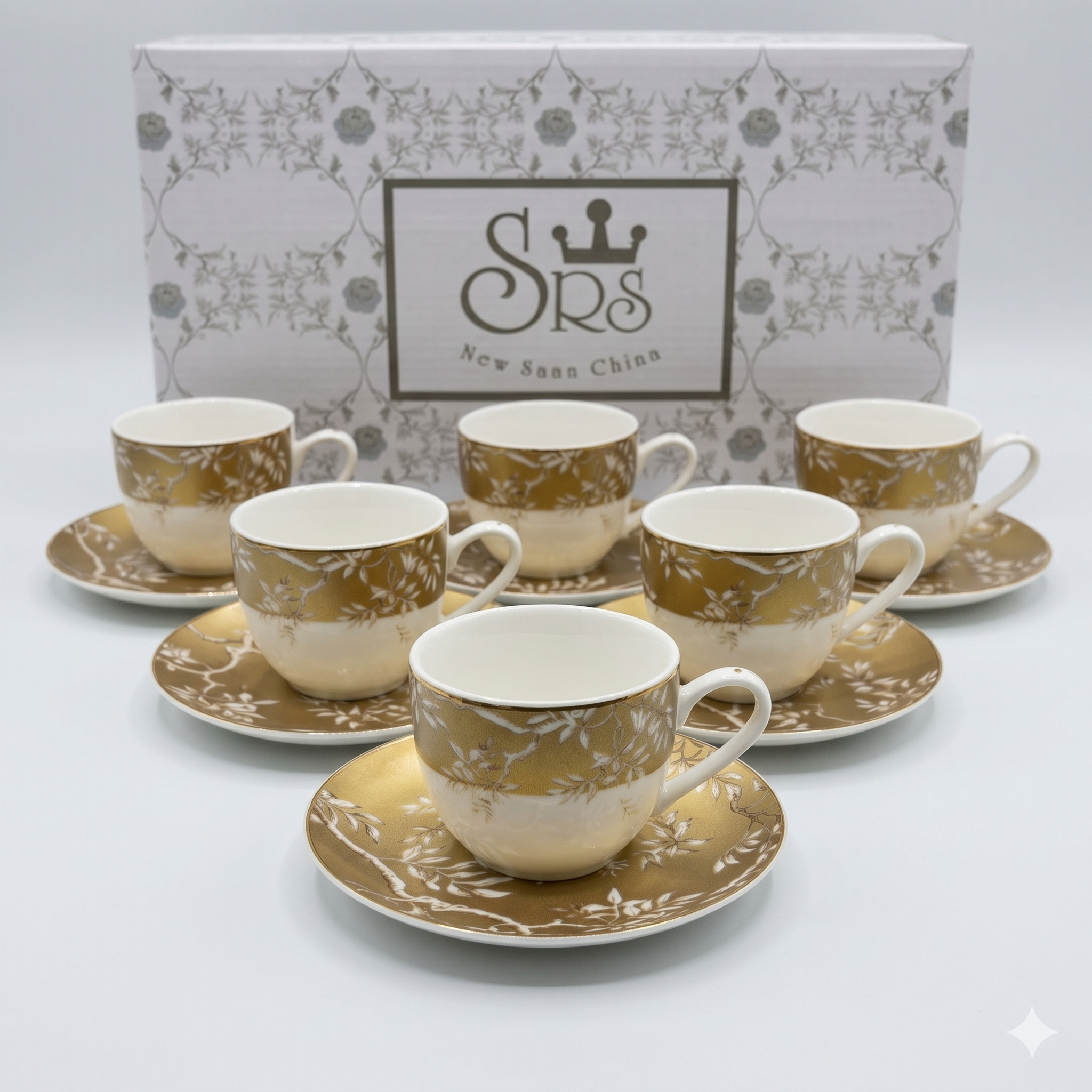 Turkish Coffee Set Garden Gold HSR7992
