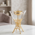 [4041] Large Golden Acrylic Bakhoor Burner 4041