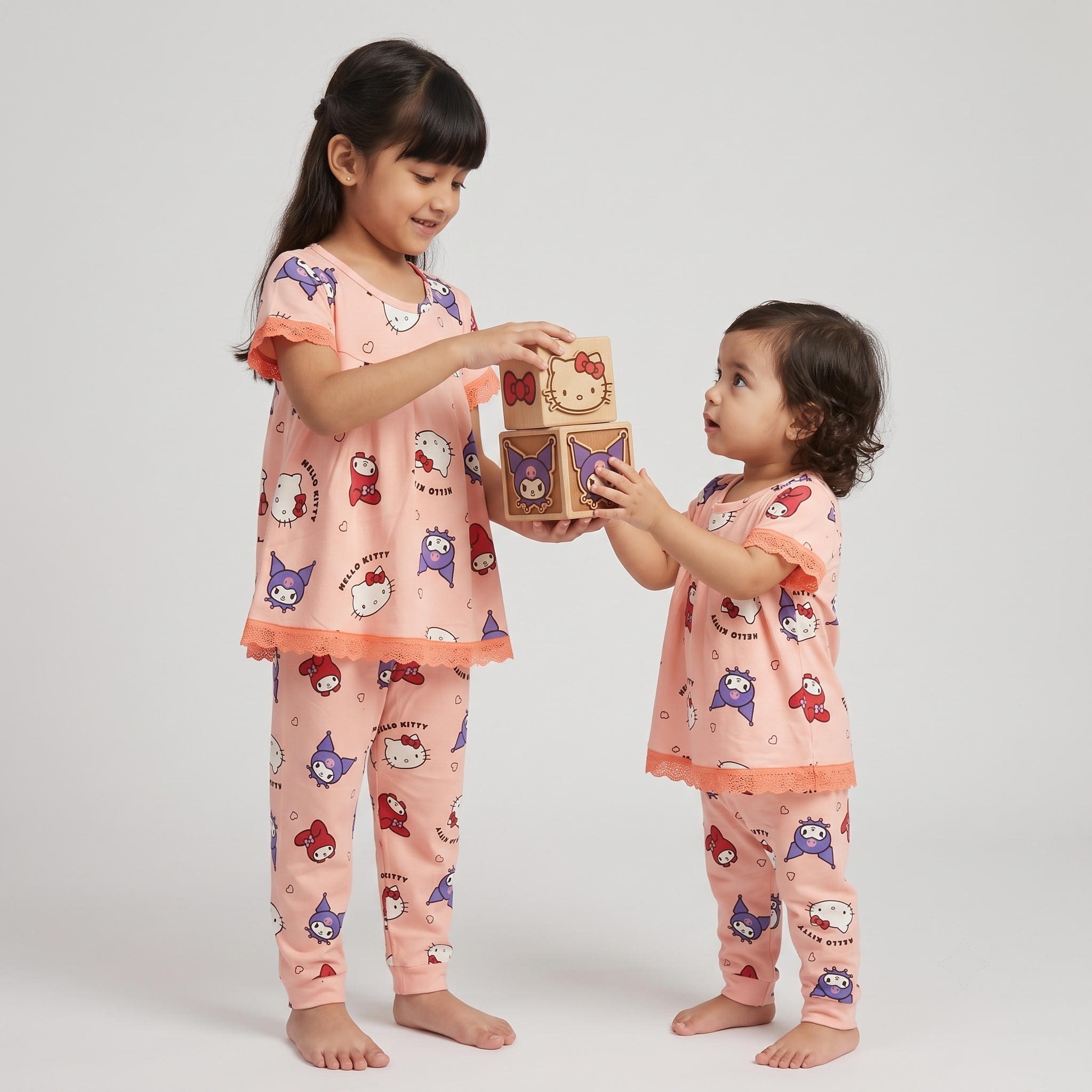 Kitty Kuromi Girls H/S Pajamas