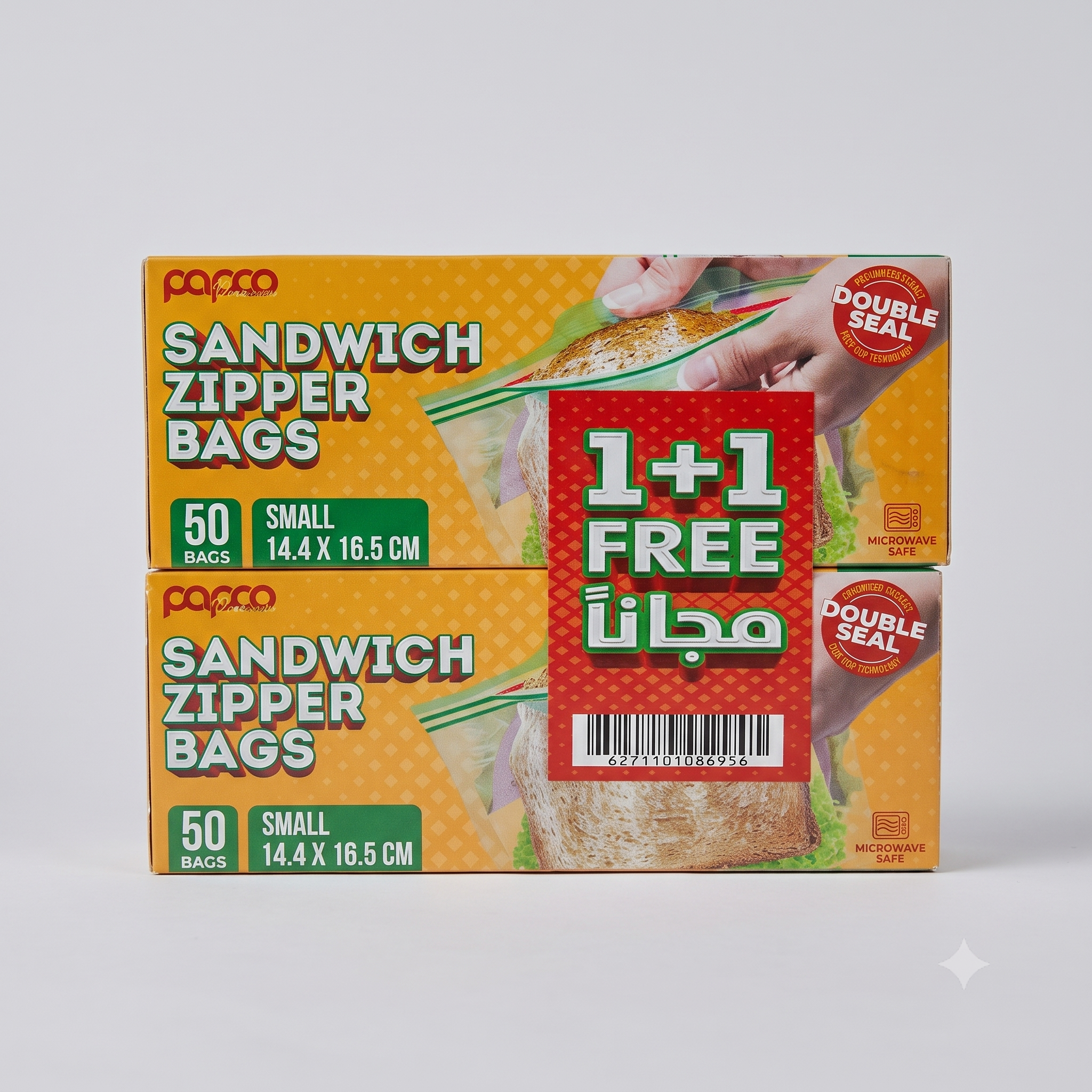 Resealable sandwich bags