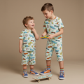 Kids Bermuda Set Gamer Checks Plain