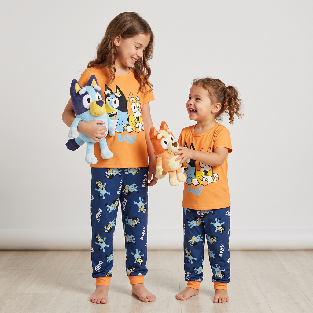 Bluey Orange Kids H\S Pajamas