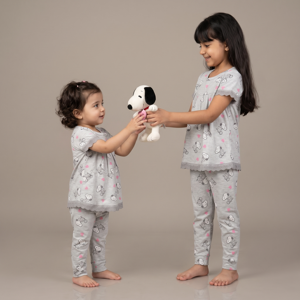 Snoopy Hearts Girls H/S Pajamas