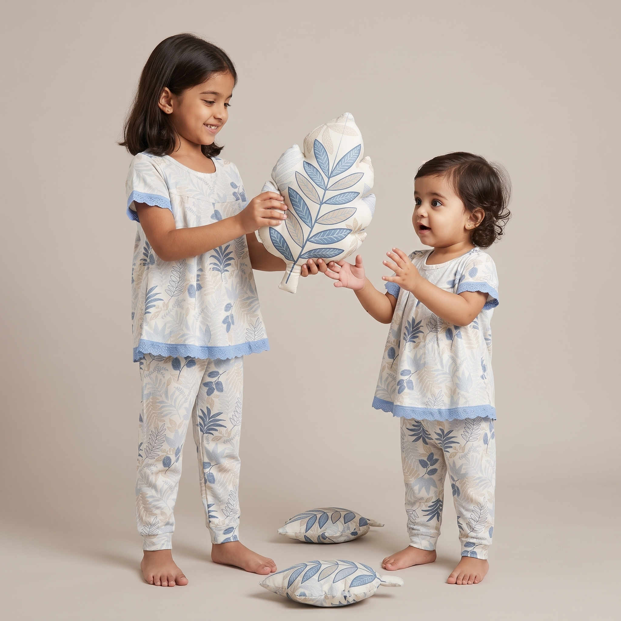 Long Leaves Girls H/S Pajamas