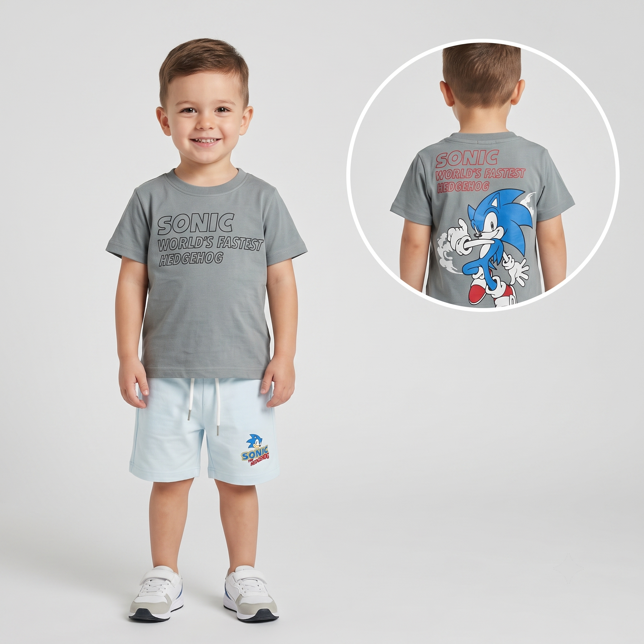 Sonic Gray Boys H/S shorts