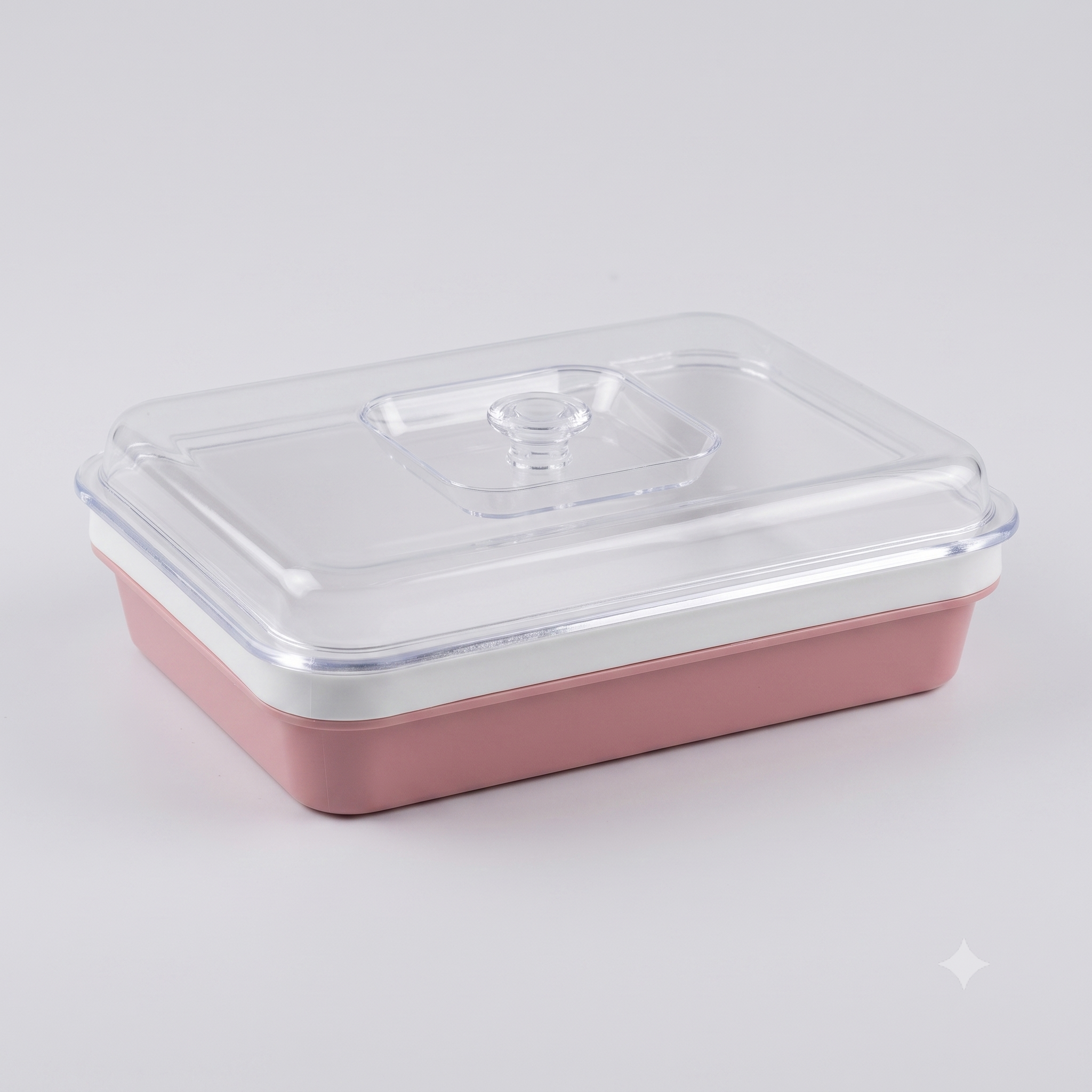 Plastic rectangular basket with lid 1779-11