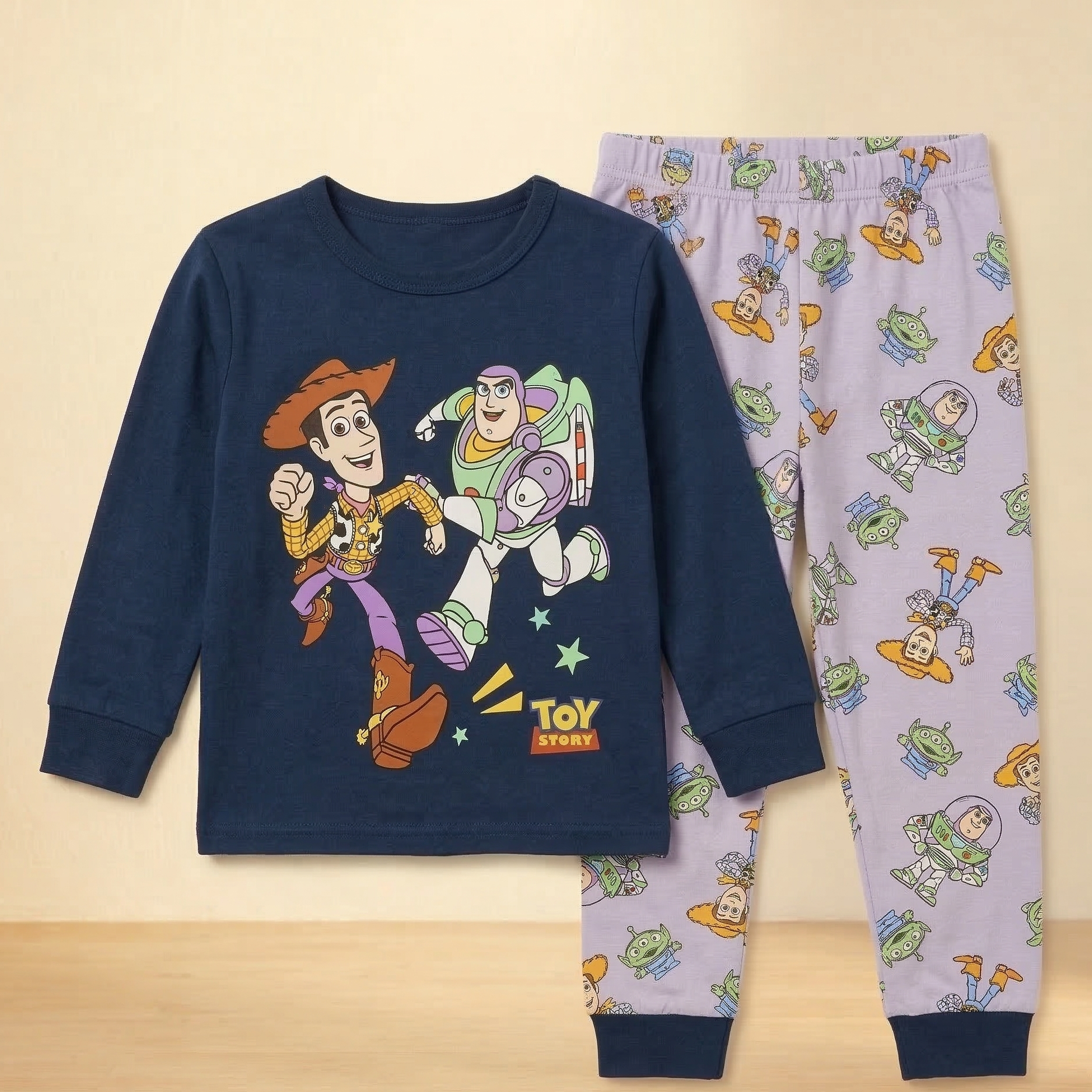 بيجاما للأولاد بأكمام طويلة لون أزرق بطبعة Toy Story
