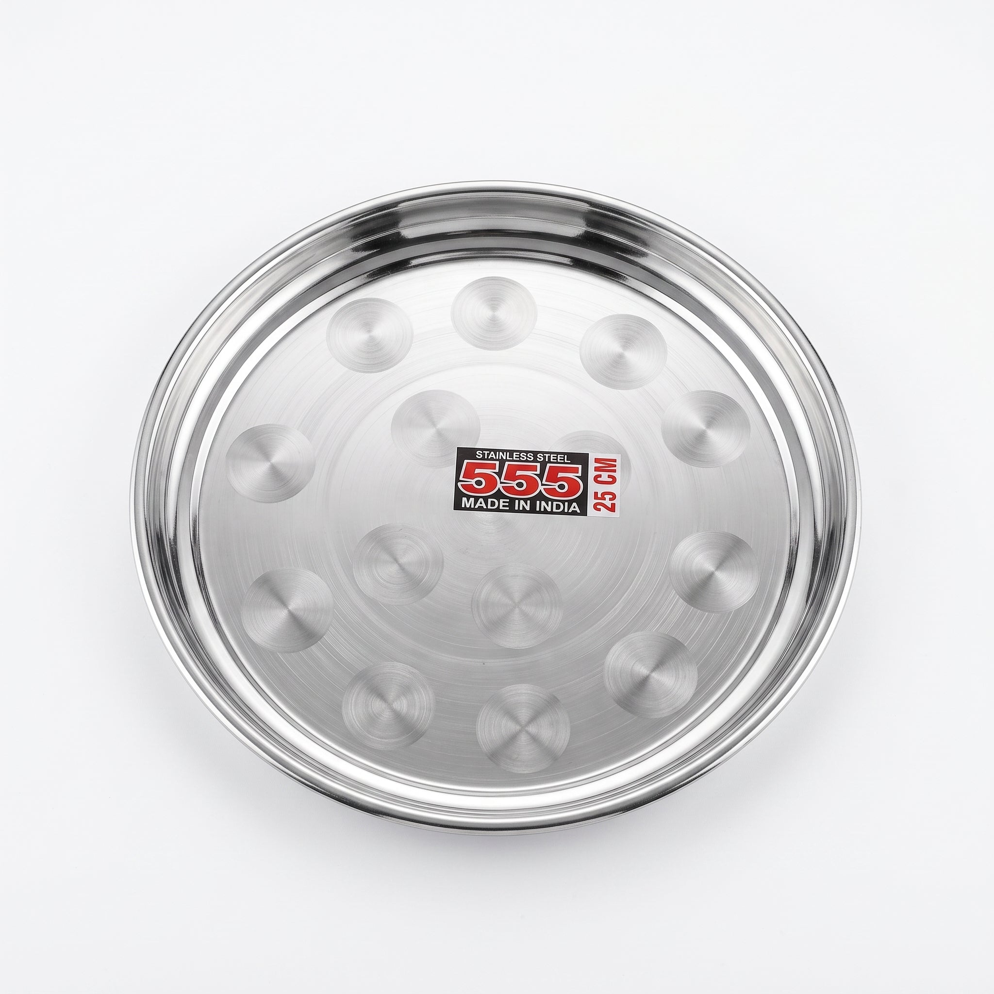 Round stainless steel tray, 25 cm