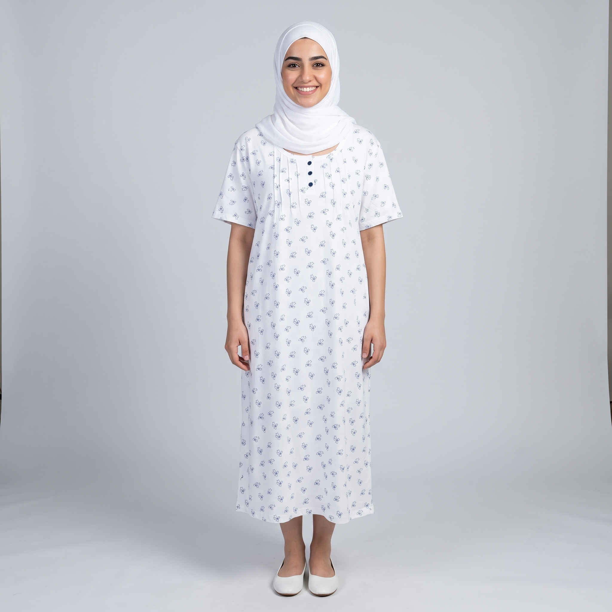 Womens Midi Bows outline White