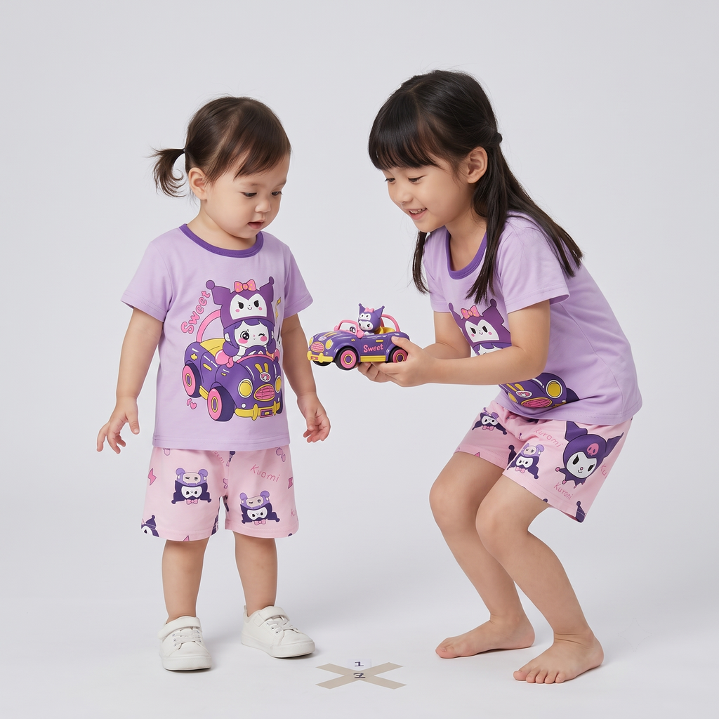 Sweet Kuromi Car H/S Short Set