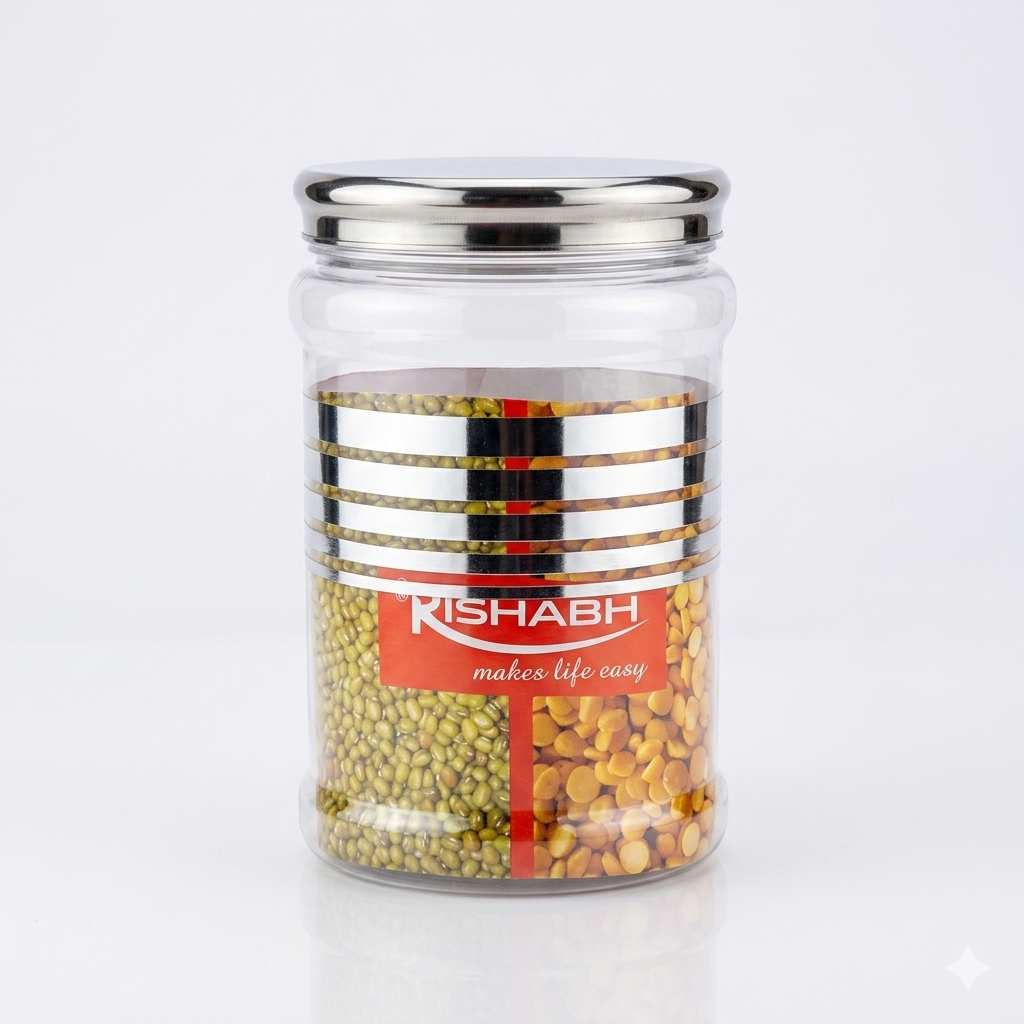 Jar, silver lid, 3000ml