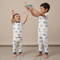 Dino White Blue H/S Pajamas