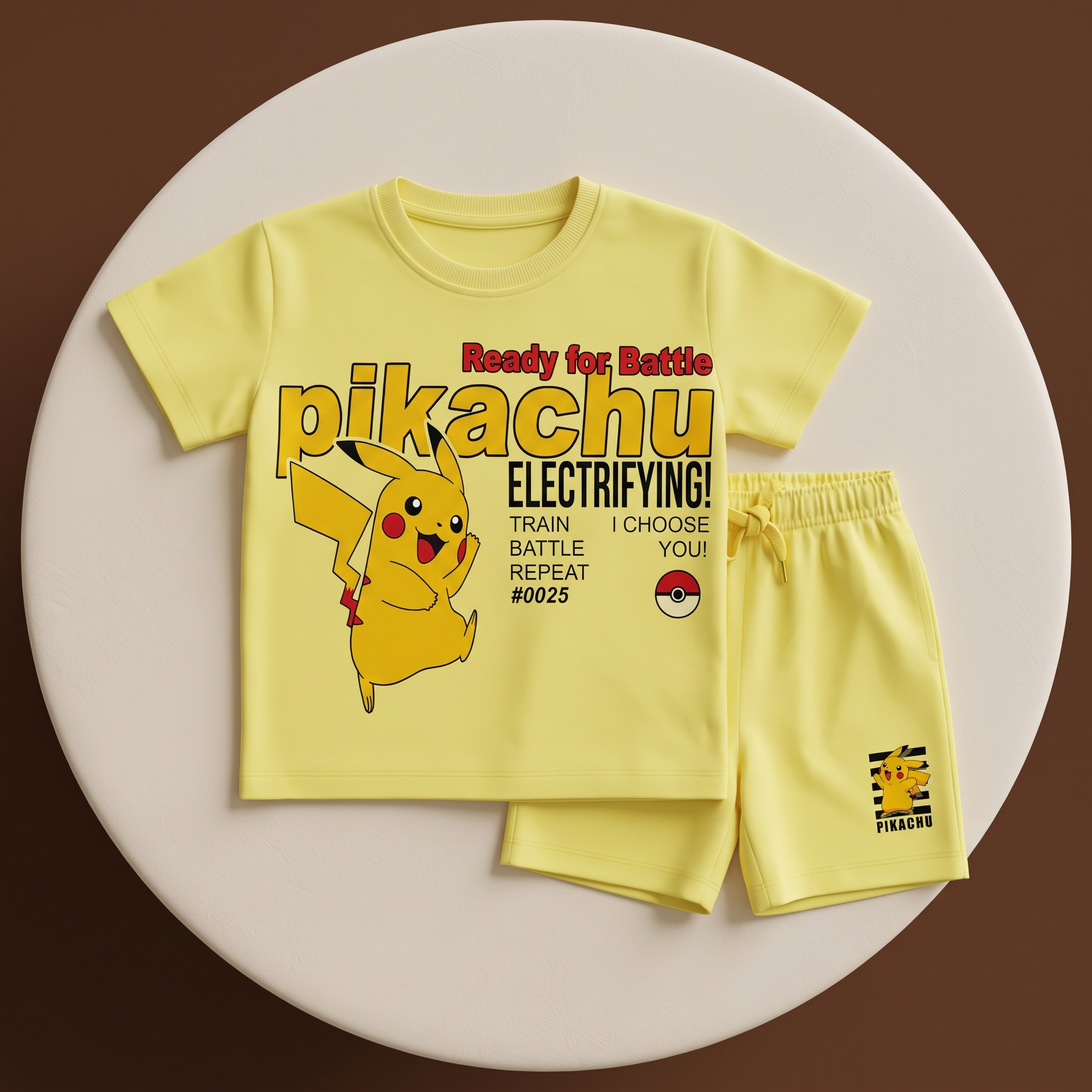 Pickachu Electrifiying Boys H/S shorts