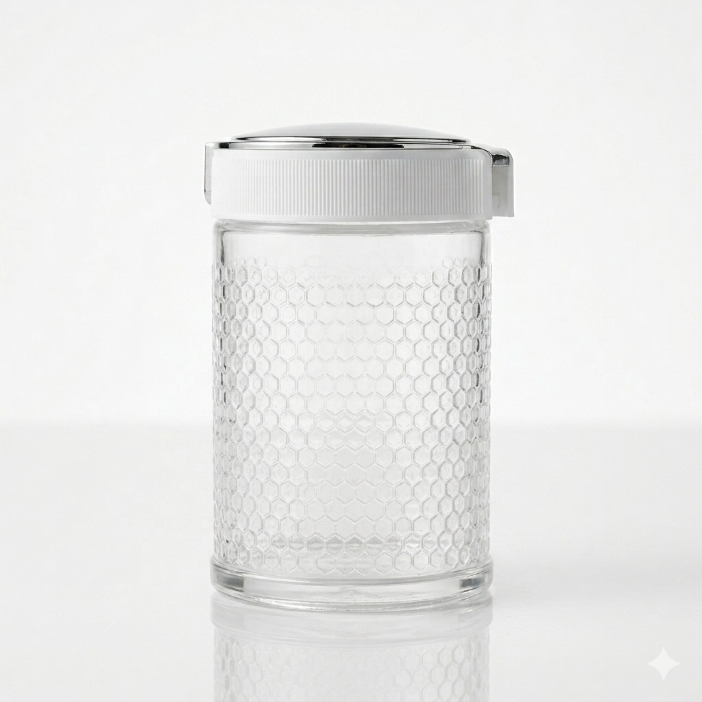 Silver lid jar with clip lock, 1500 ml