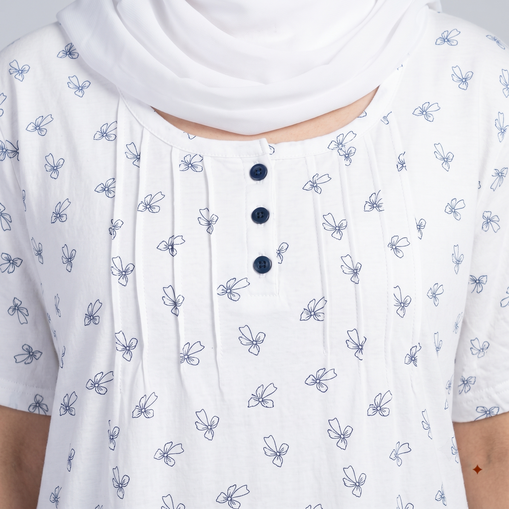 Womens Midi Bows outline White
