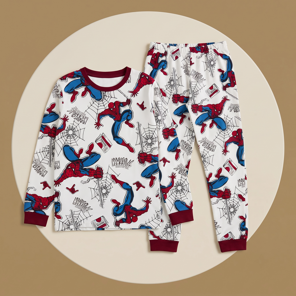 Spiderman White L/S Pajamas