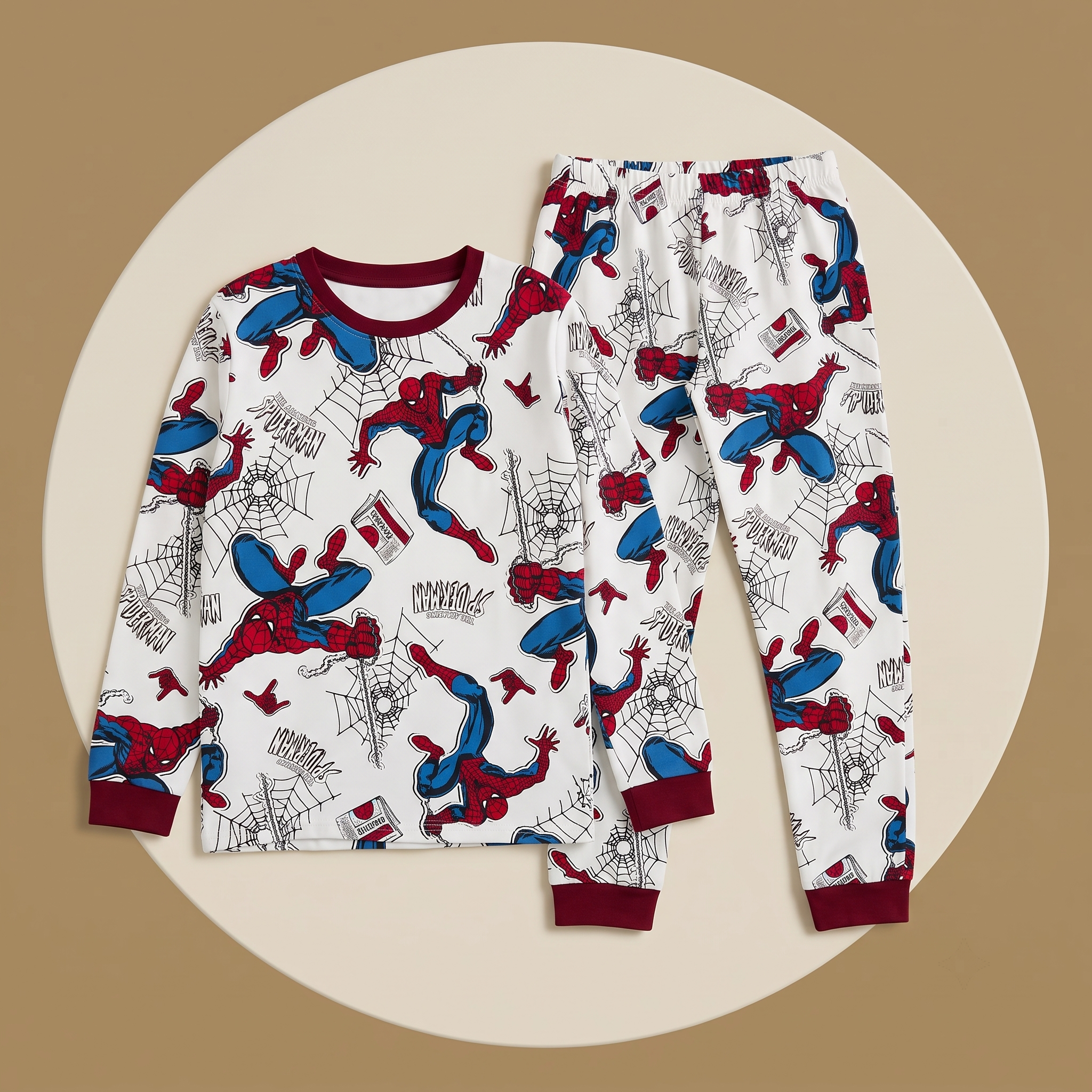 Spiderman White L/S Pajamas