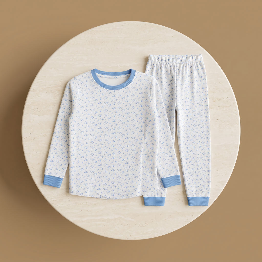 Mini Flowers Blue H/S Pajamas