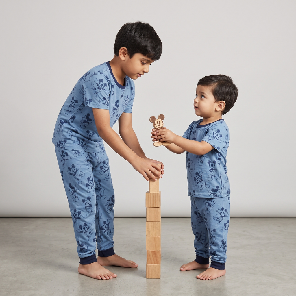 Mickey Sketch DarkBlue H/S Pajamas