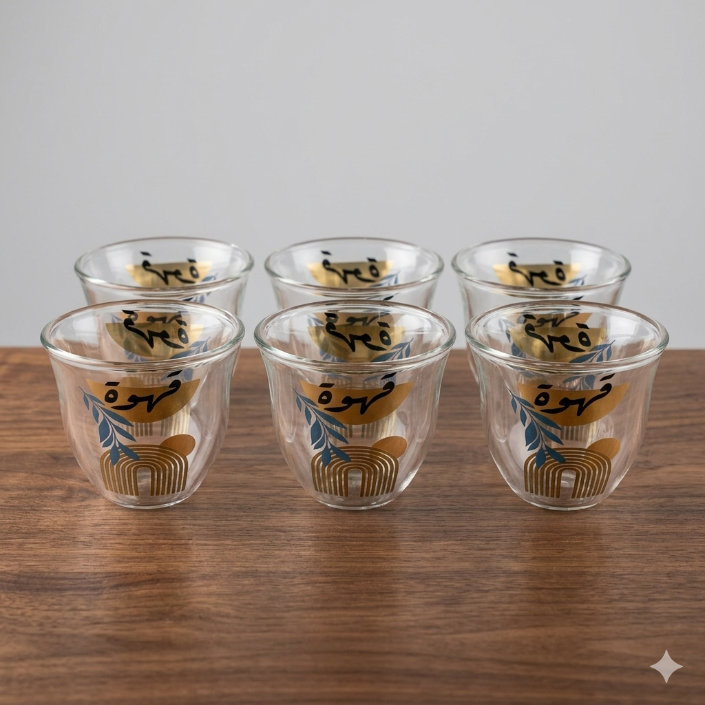 Arabic glass cup set