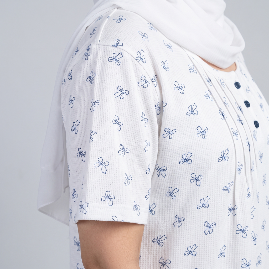 Womens Midi Bows outline White