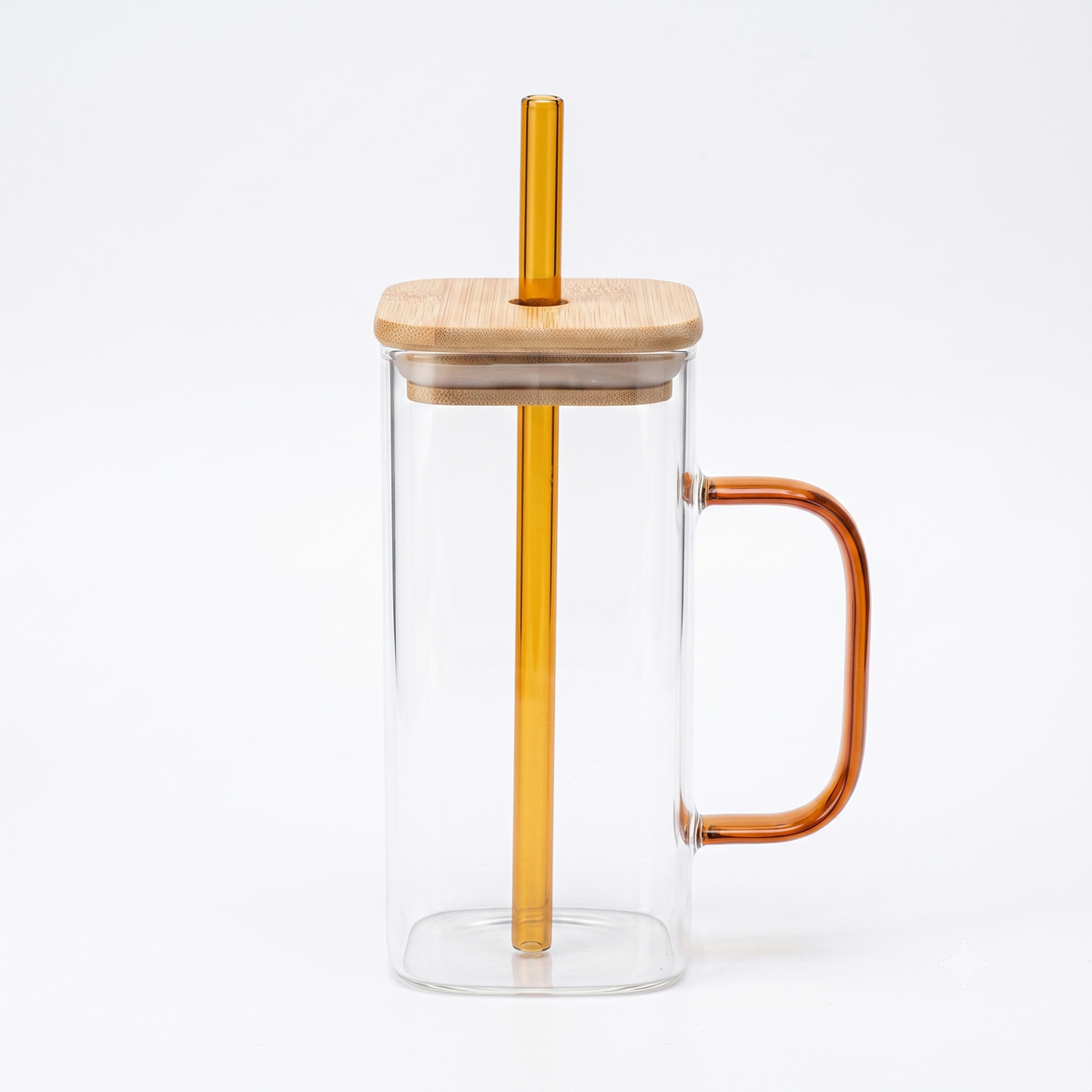 Wooden lid glass cup