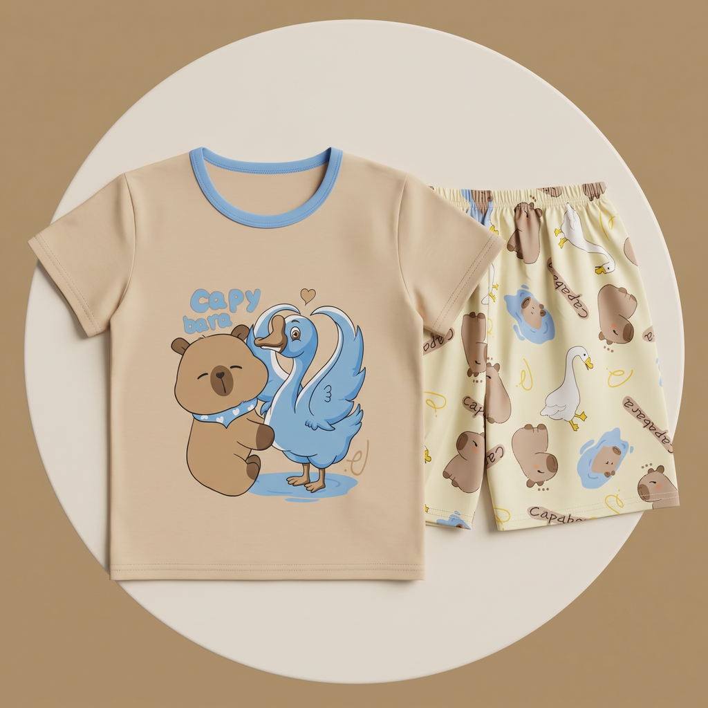 Capy Bara Beige H/S Short Set