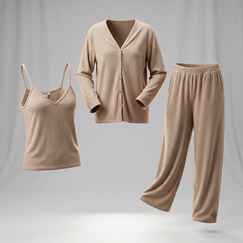Womens Pyjama 3 Pcs 9169