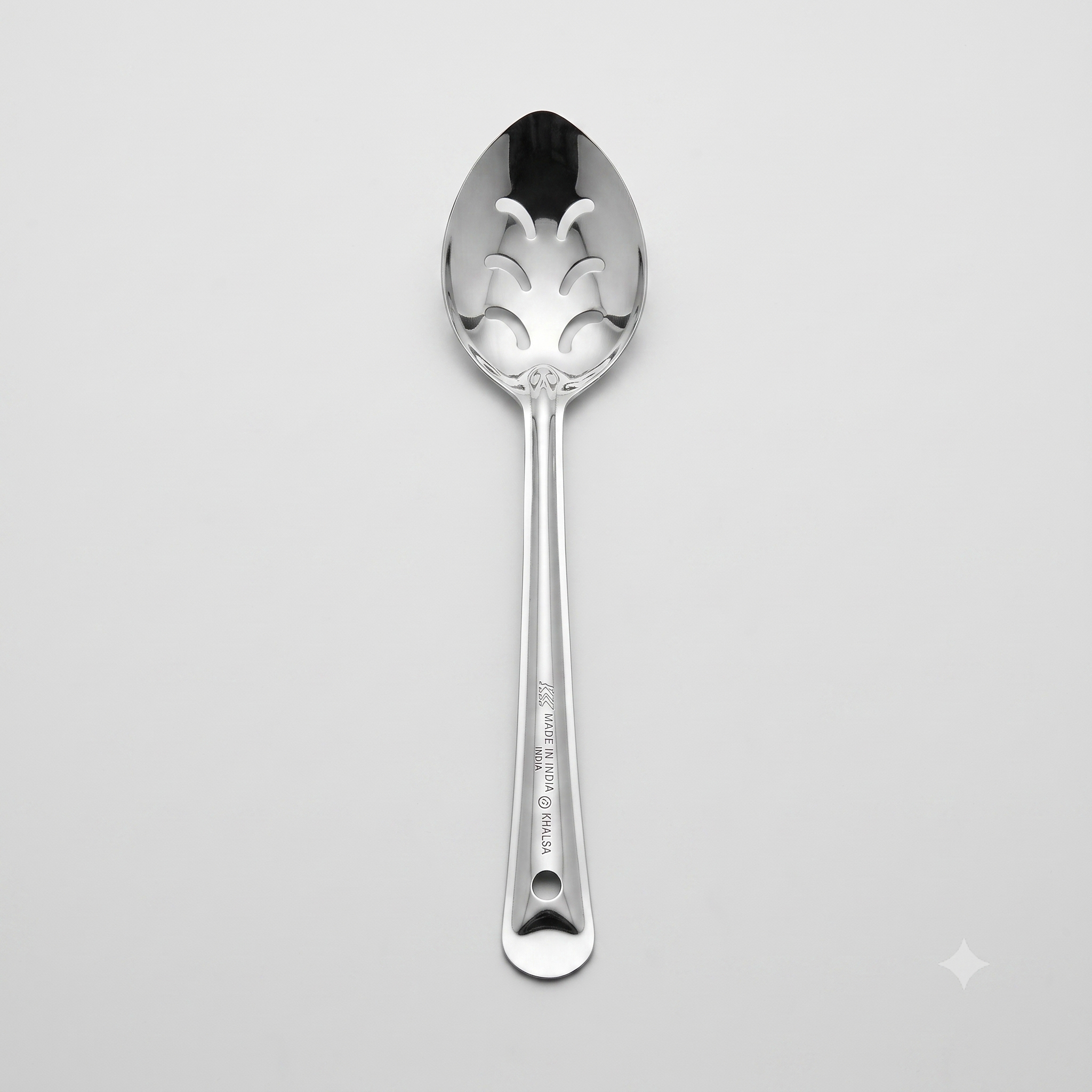Perforated broth spoon, stainless steel, size 4