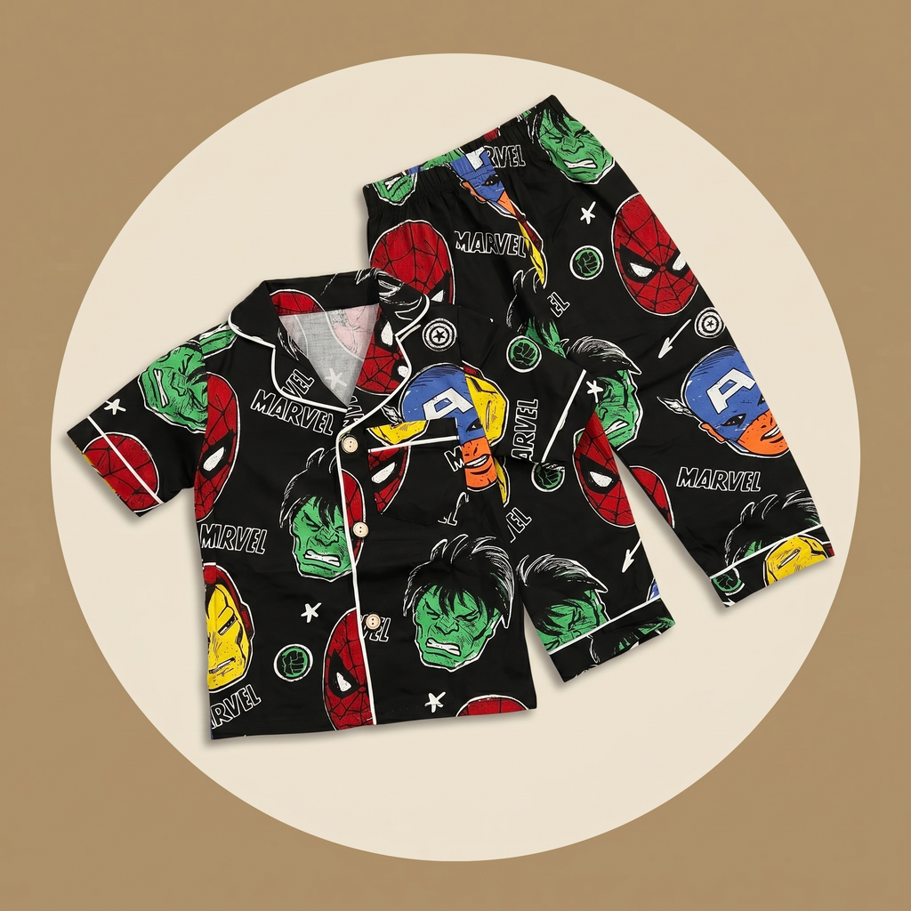 Marvel Black Kids H/S Pajamas