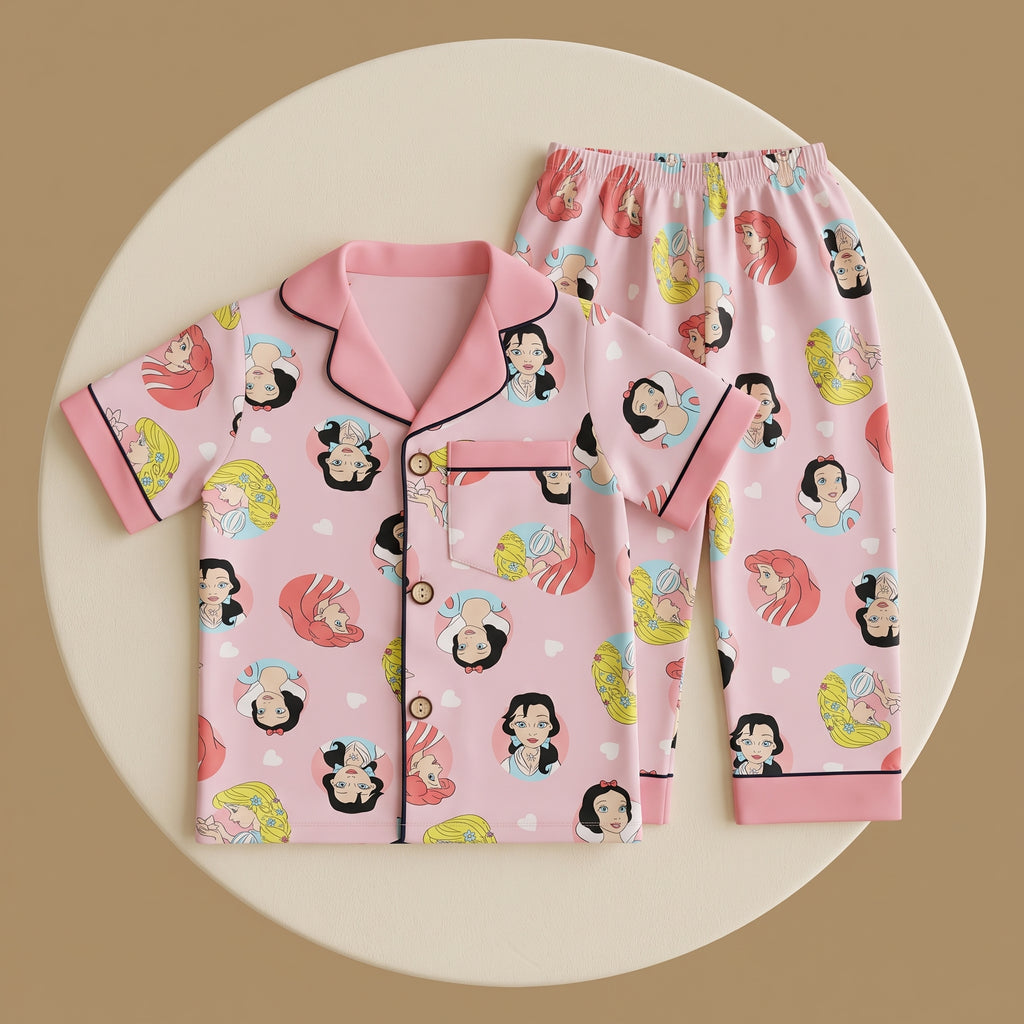 Frozen Princess Pink Kids H/S Pajamas