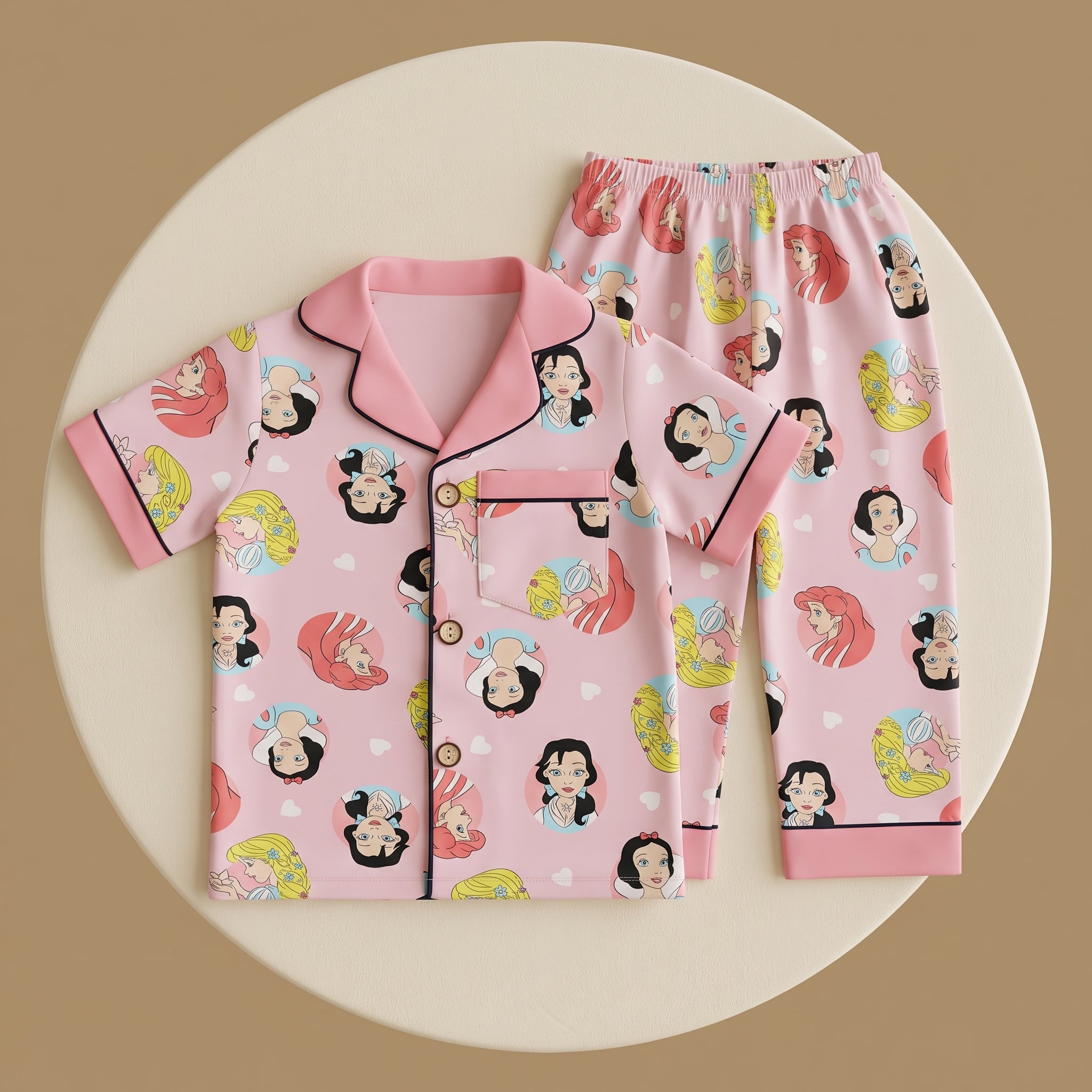 Frozen Princess Pink Kids H/S Pajamas