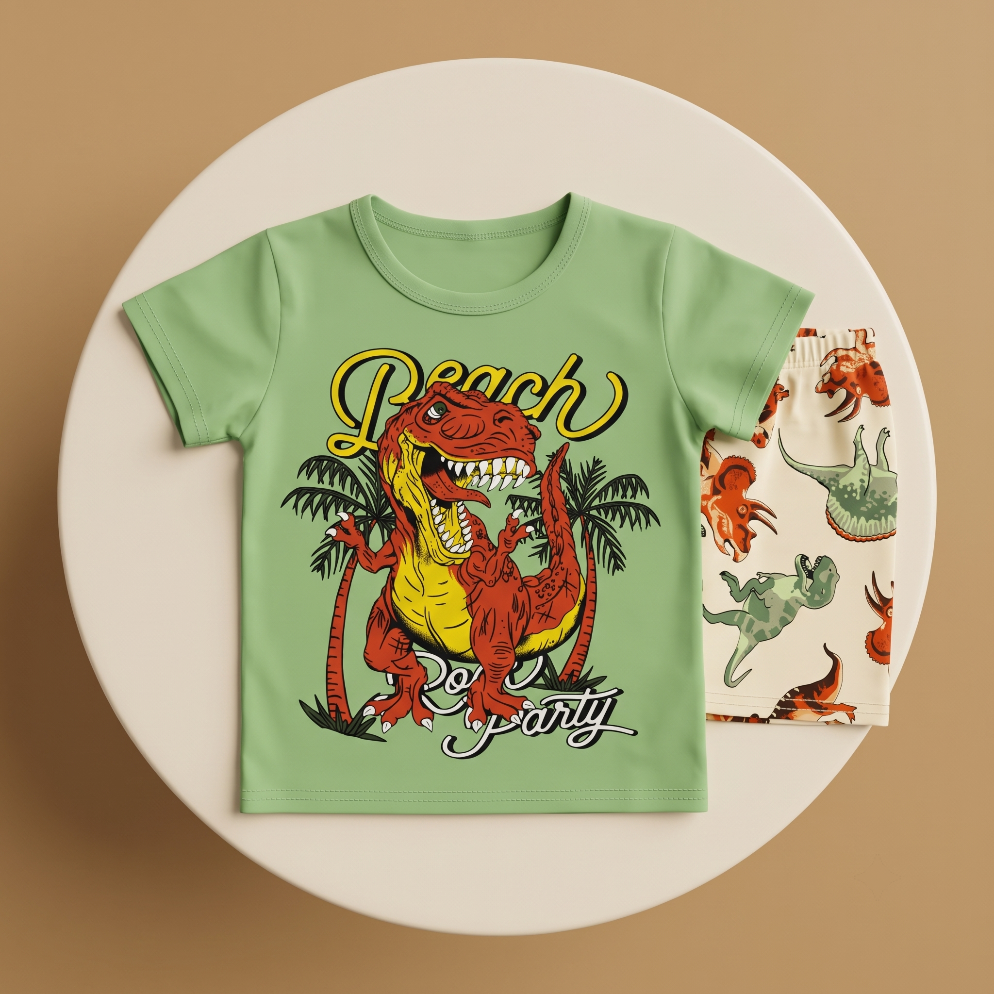 Beach Dinosaur H/S Short Set