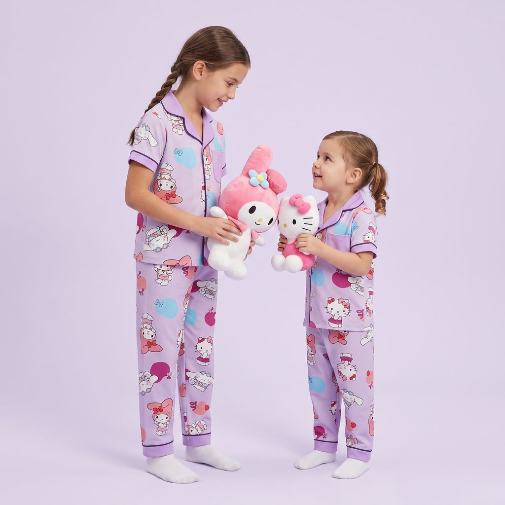 Kuromi Trio Purple Kids H/S Pajamas