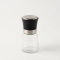 Glass salt cellar with black lid [