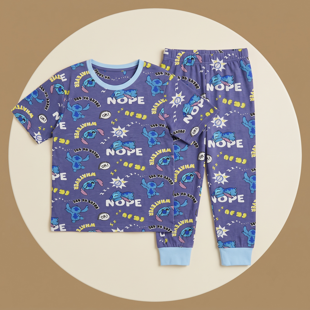 Whatever Stitch Blue H/S Pajamas