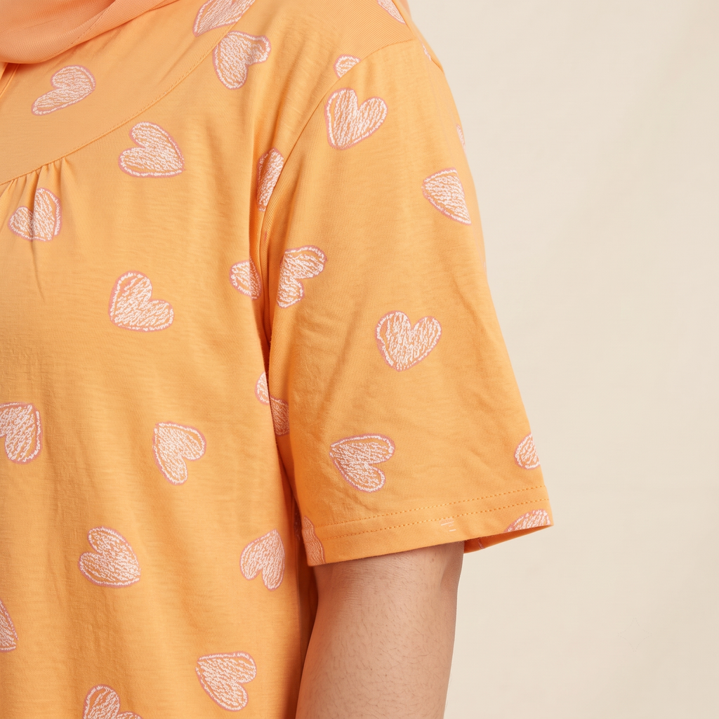 Womens Midi Hearts Orange