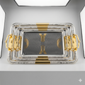 Golden + silver serving trays set, 3 pieces 24-3031