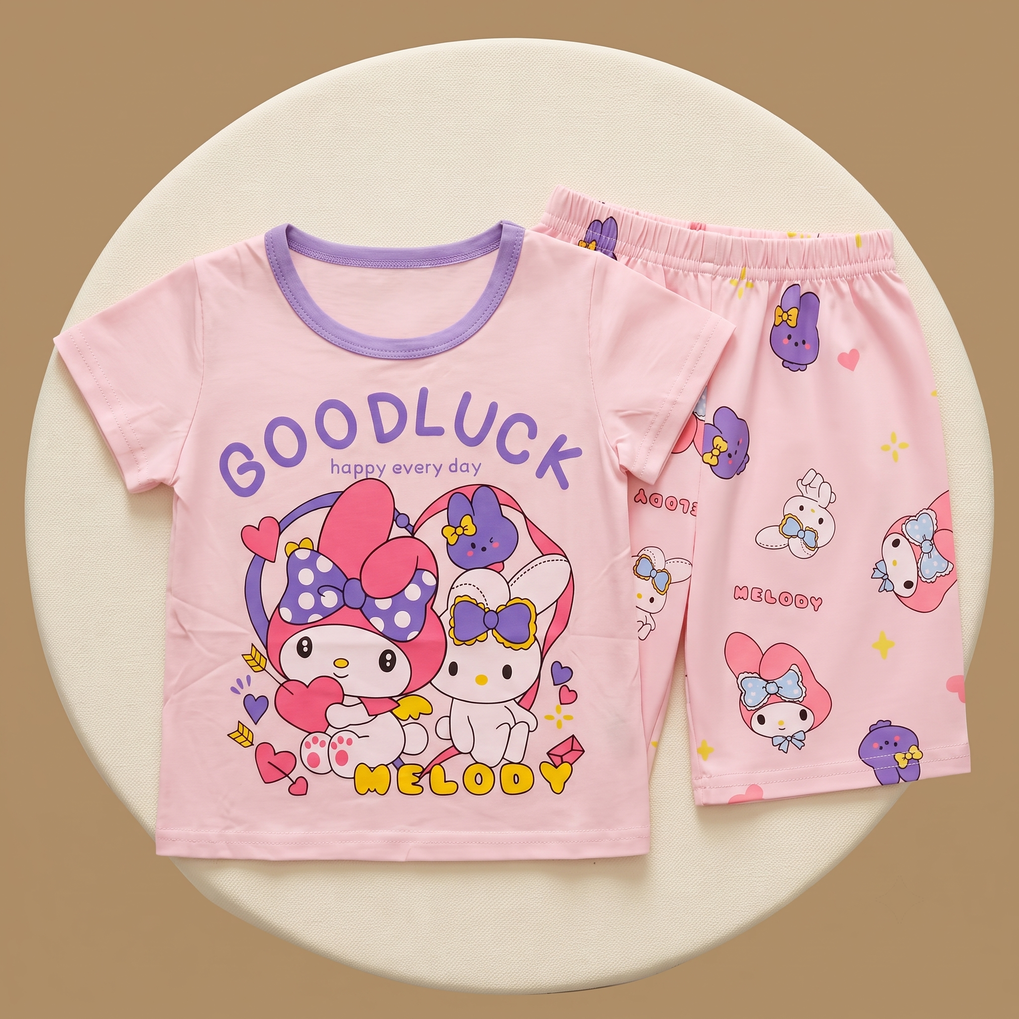 GoodLuck Pink H/S Short Set