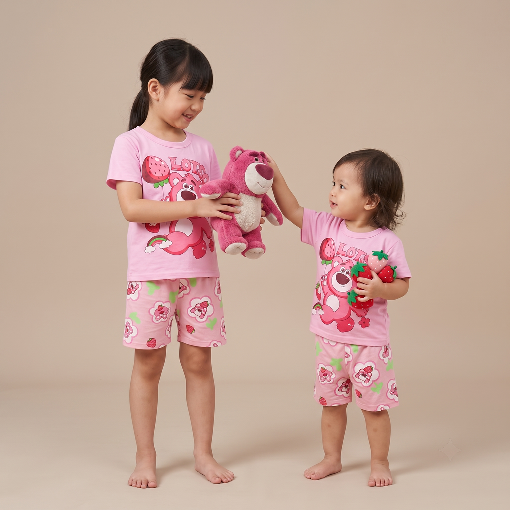 Lotso Strawberry Pink H/S Short Set