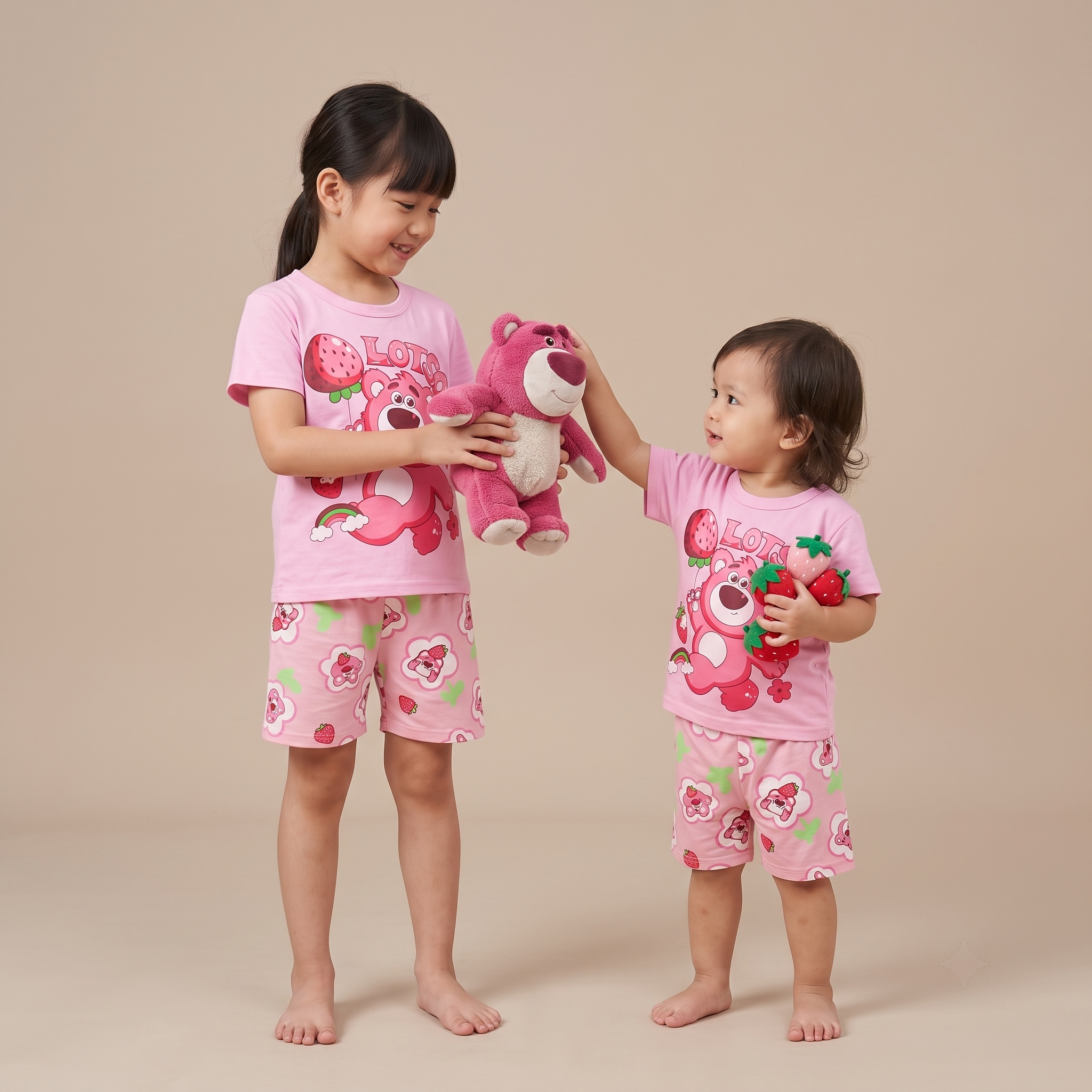 Lotso Strawberry Pink H/S Short Set