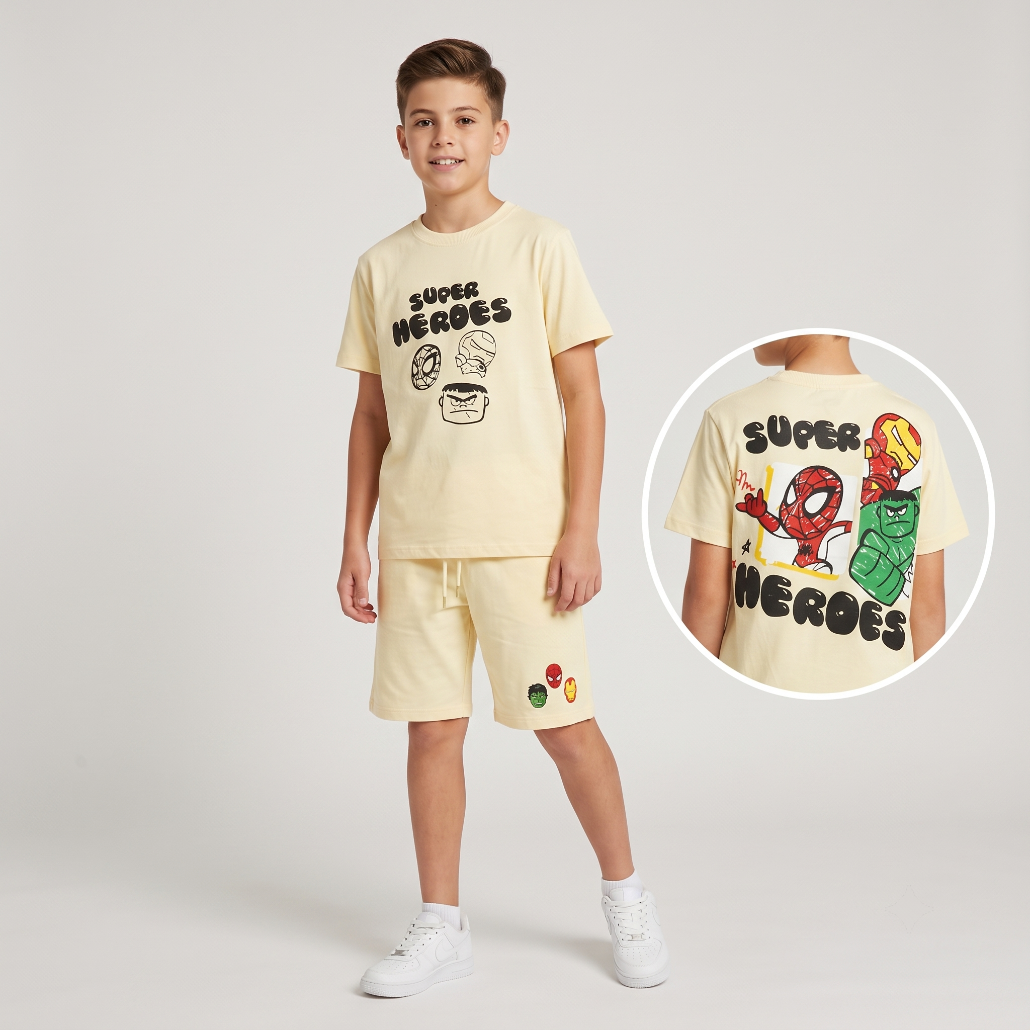 Super Heros Face Boys H/S shorts