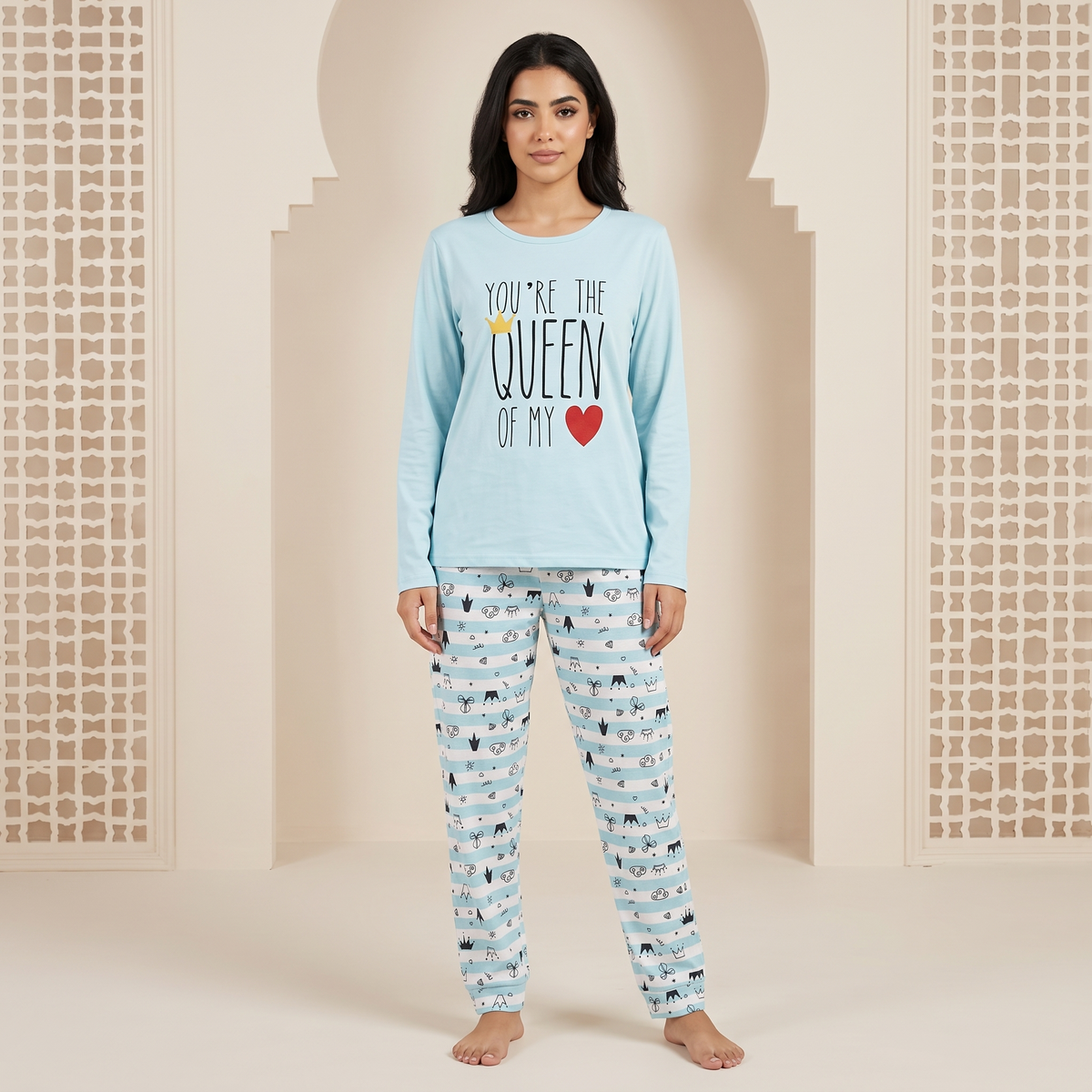 Womens L/S Pajama 2Pcs WB13023