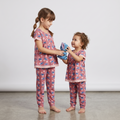 Stitch Flower Pink Girls H/S Pajamas