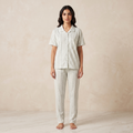 flowers Pattern Green Womens Pajamas