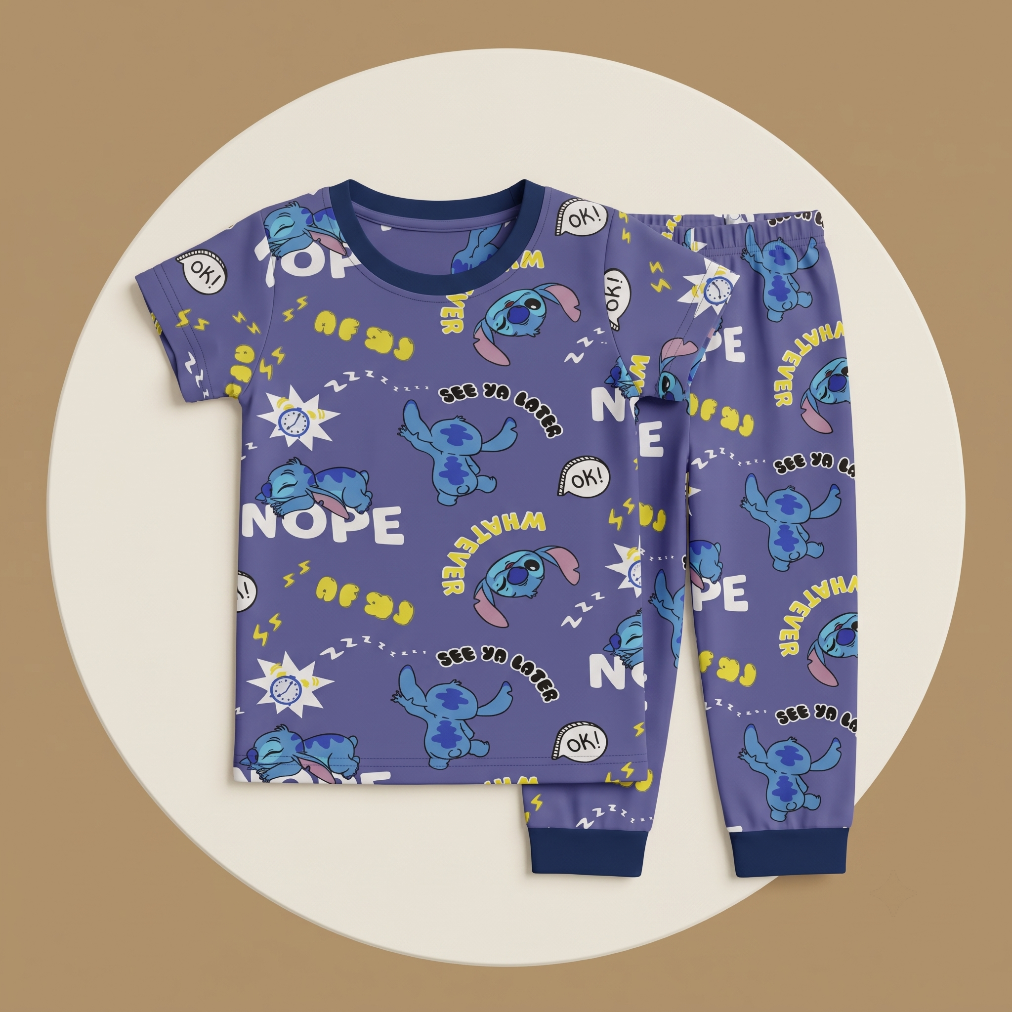 Whatever Stitch DarkBlue H/S Pajamas