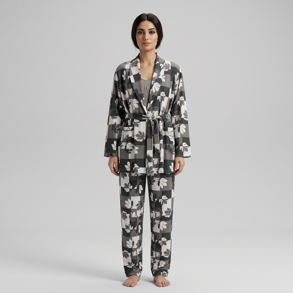 Womens Pyjama 3 Pcs 9185